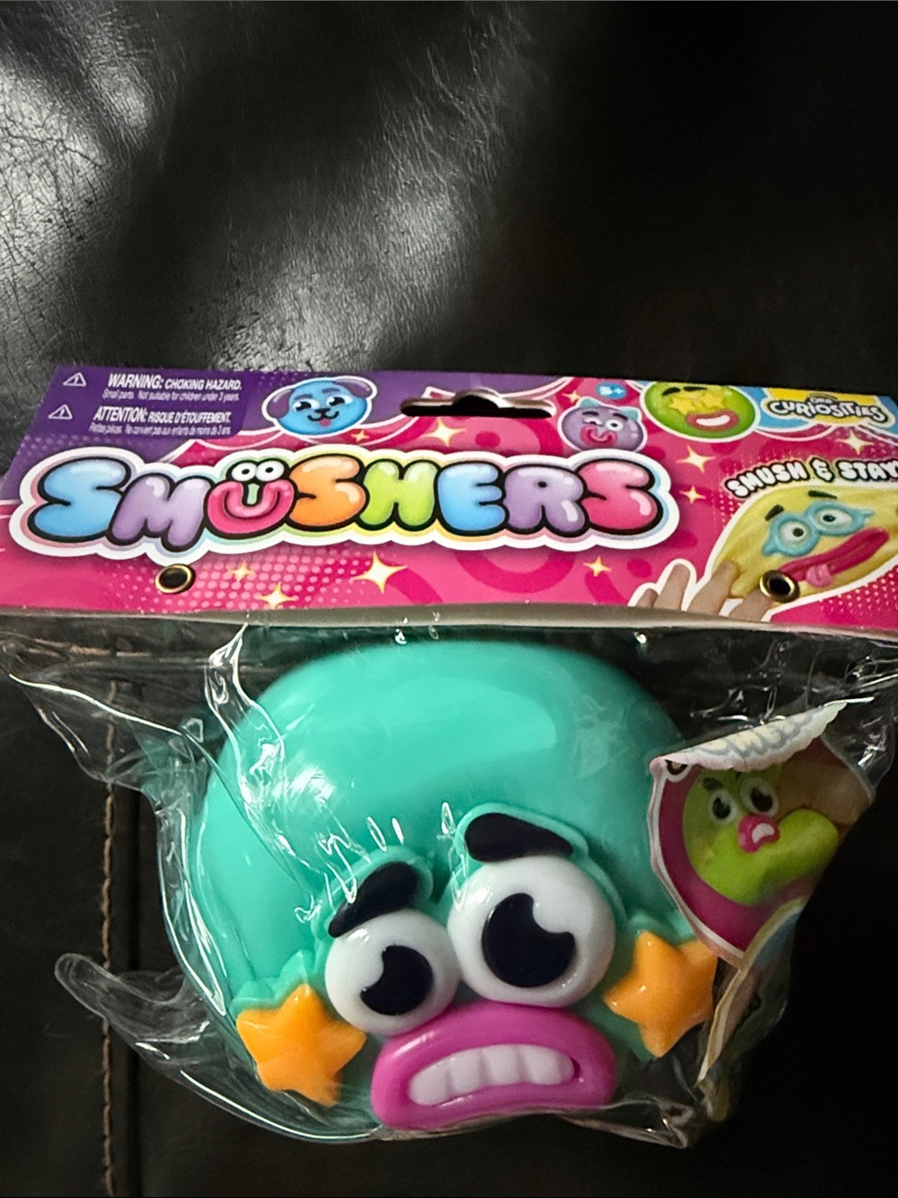New Smushers ORB Toys Teal Star-Face Crazy Squishy Plush Toy